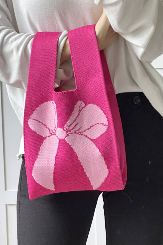 Tote Bag – Bow Ribbon Knitted Knot Texture, Lightweight