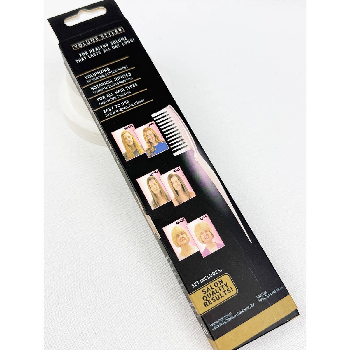 Volume Hair Brush With Tail Handle Back Combing For All Hair Types