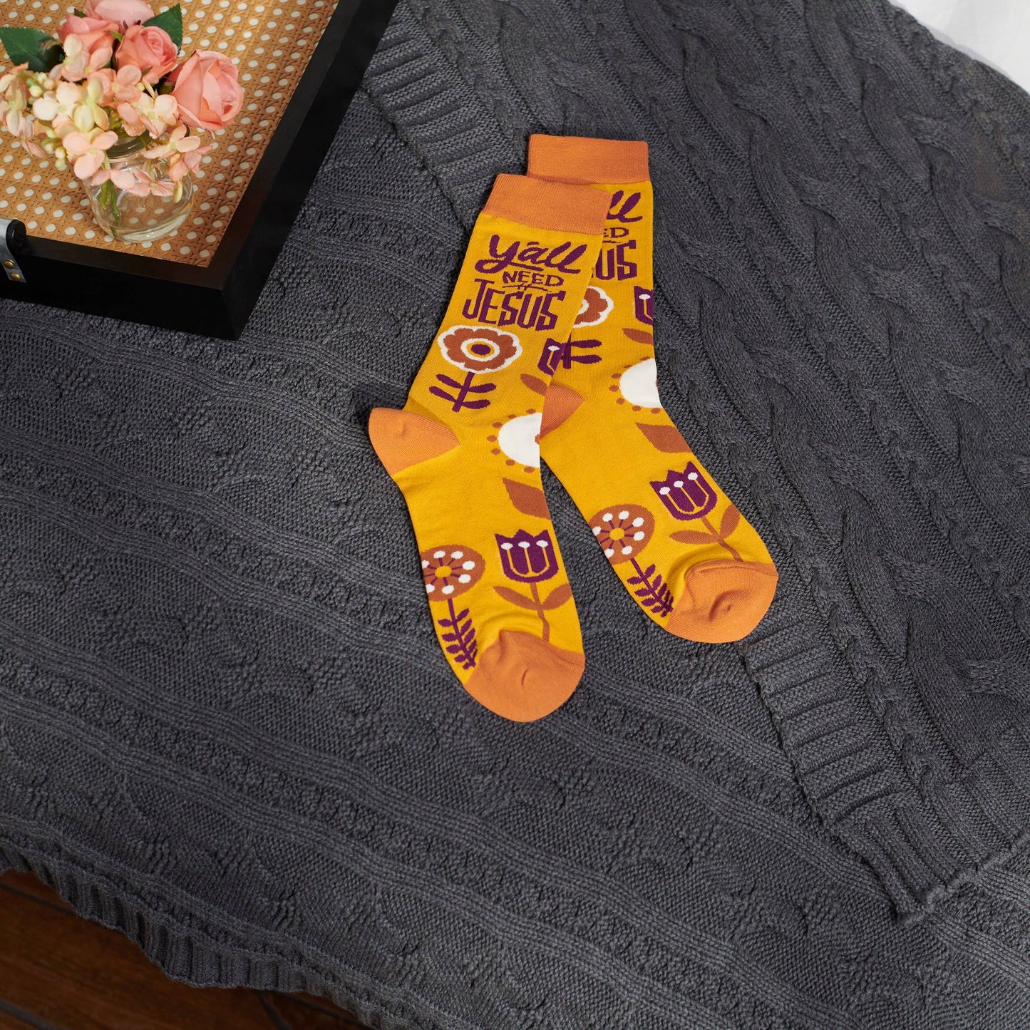 Socks Yall Need Jesus Faith Based Southern Floral Gift Socks For Her