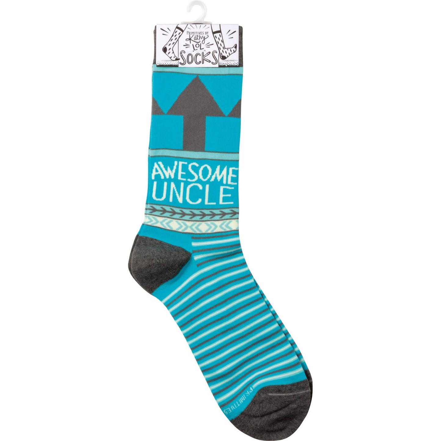 Socks With Colorful Woven Design And Awesome Uncle Sentiment