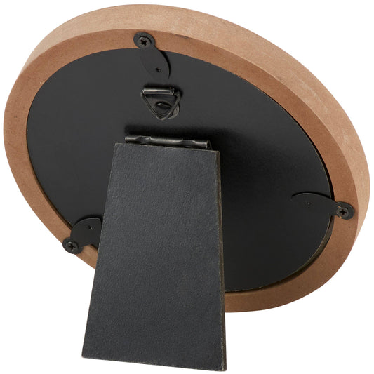 Round Wood Photo Frame - Garden Collection, Debossed Vine Design, Cream Accents