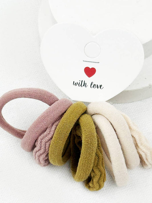 Hair Tie Set Rolled – Assorted Colors No-Slip Ponytail Holders