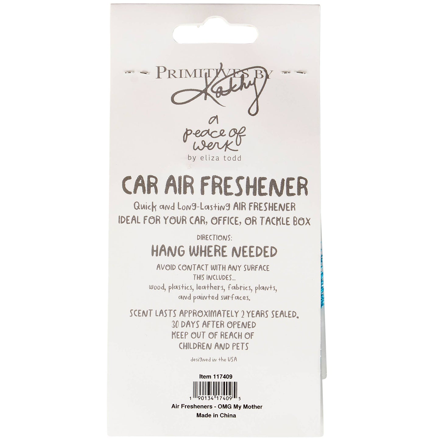 Soft Vanilla Air Freshener With Mom Quote Double Sided