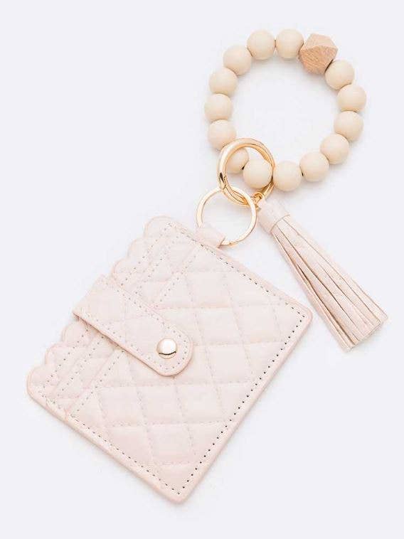 Keychain Wallet With Beaded Wristlet