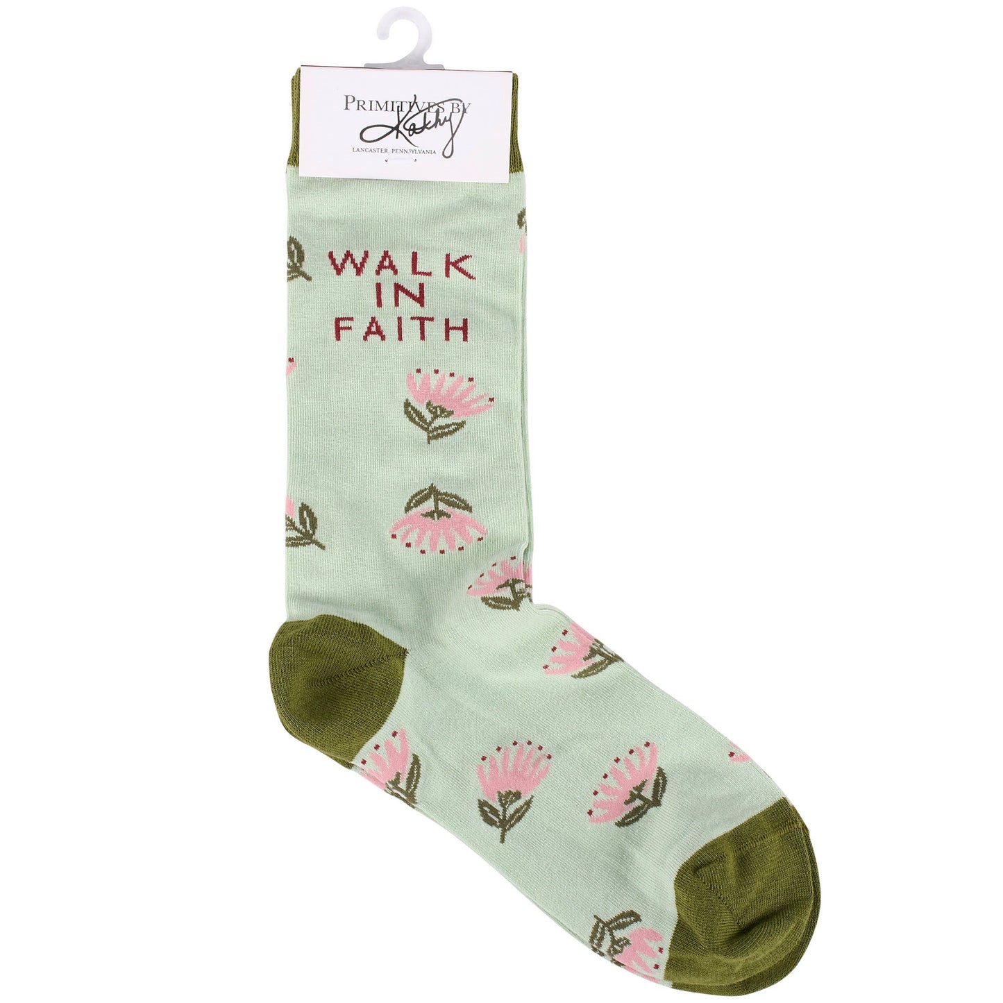 Socks Floral Pink Walk In Faith Gift For Her From A Modest Faith Based Boutique