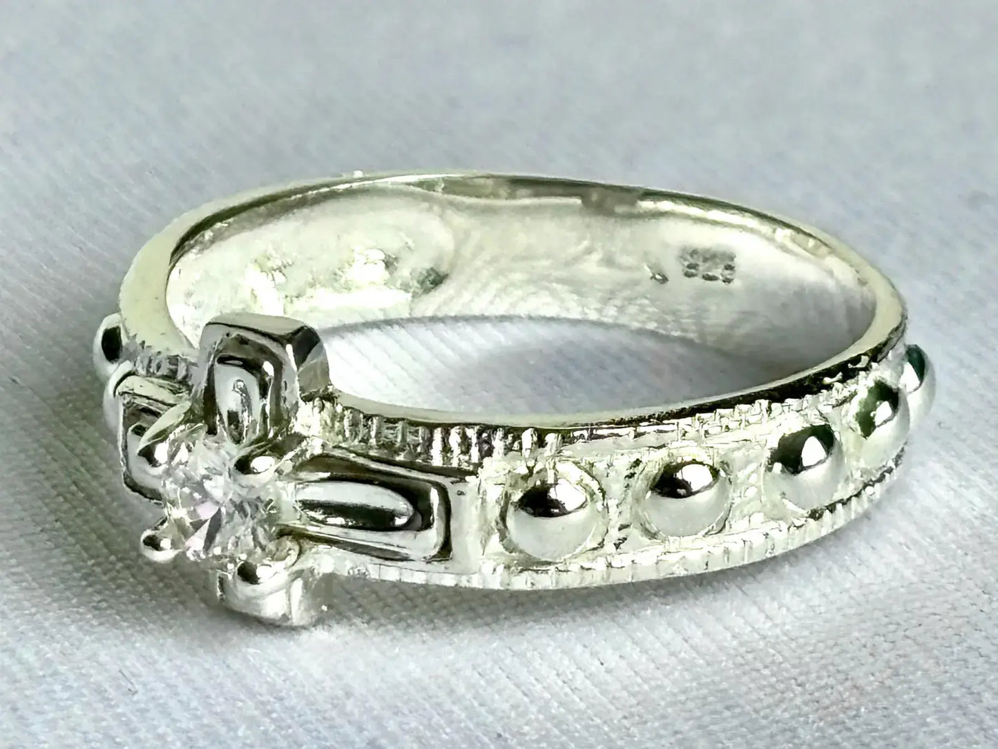 Rosary Ring – Faith-Based Unisex Sterling Silver 925 With Cubic Zirconia