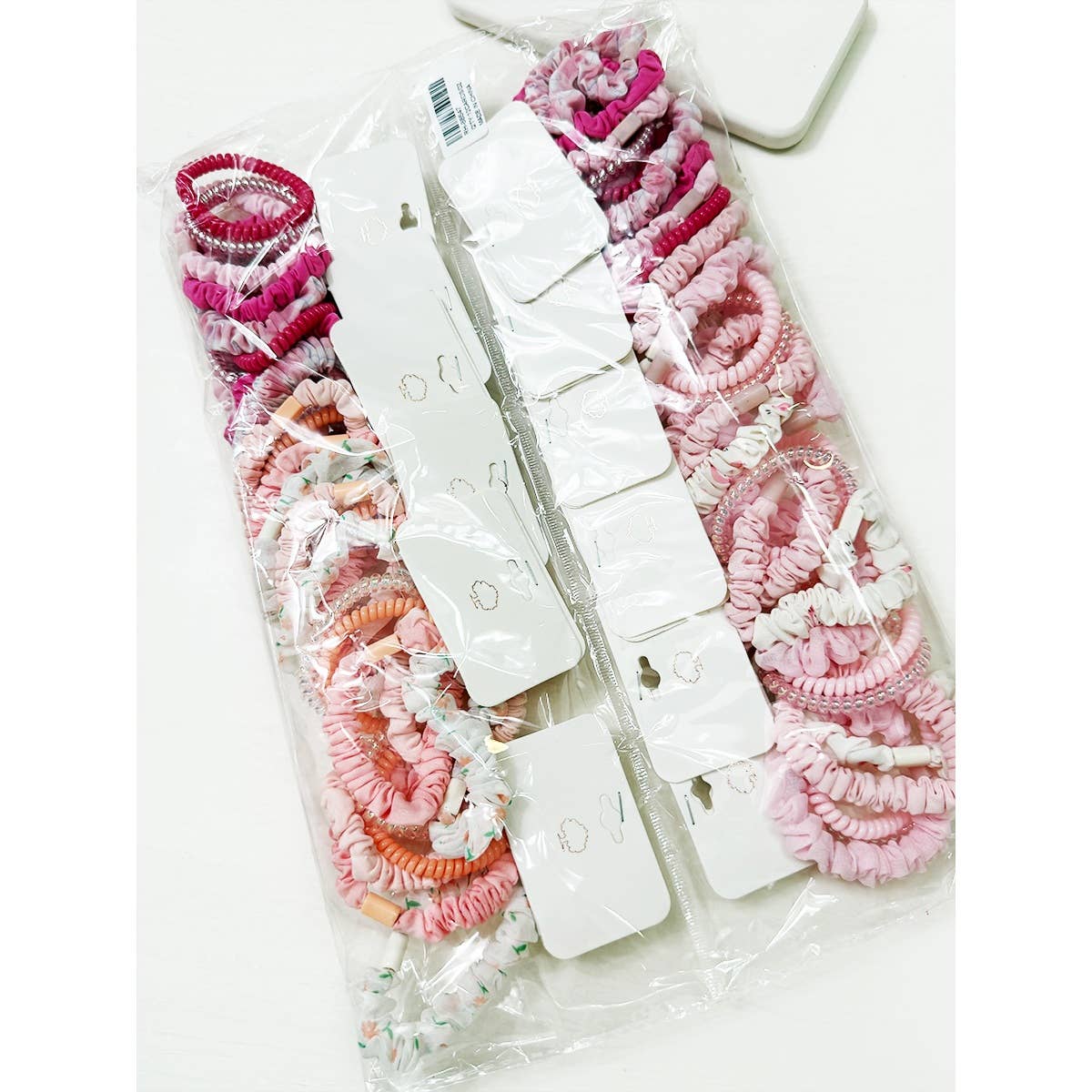 Hair Ties Pink Tone Multi Design Mixed Patterns