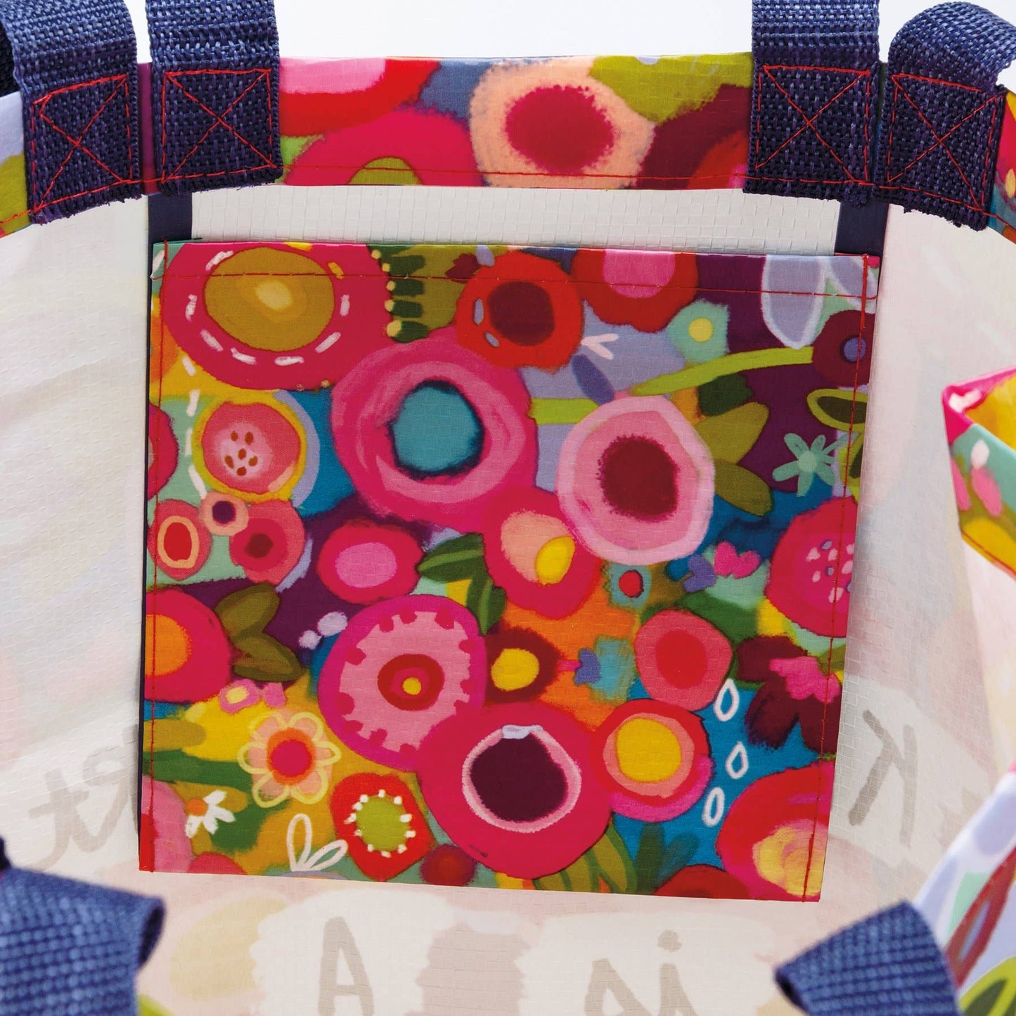Market Tote With Floral Design And A Kind Heart Is A Brave Heart