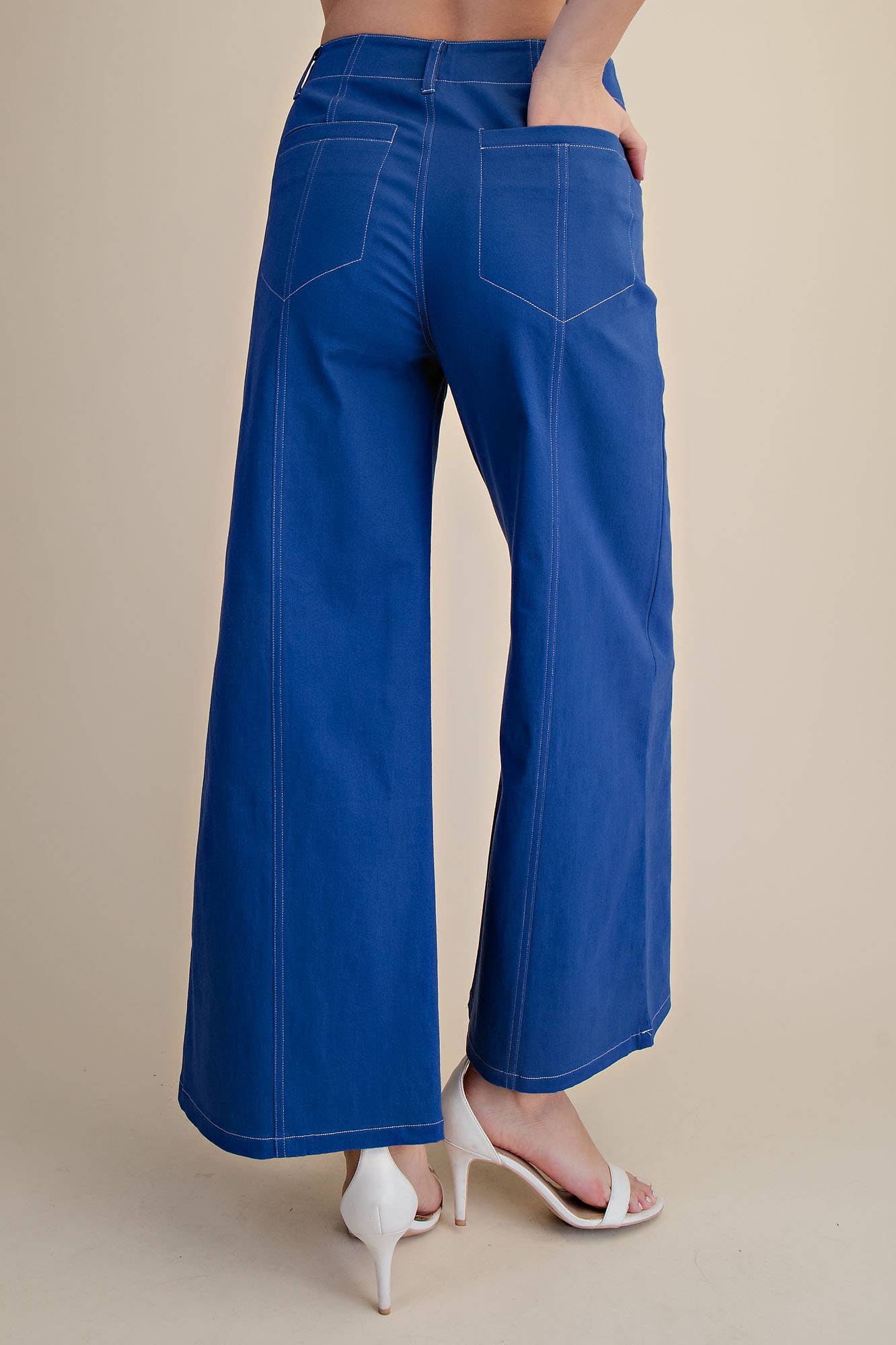 Pants High Rise Stitch Seamed Crop With Pockets Modest Fashion Faith Based