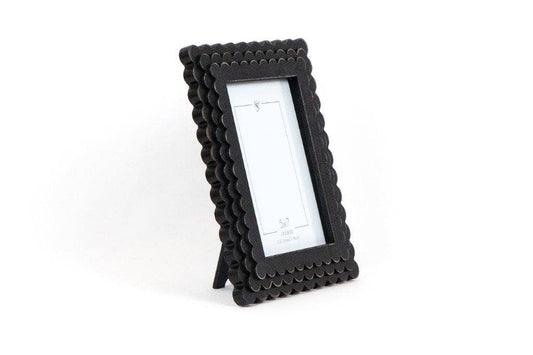 5x7 Inch Photo Frame Scalloped Black Wood Christian Gifts