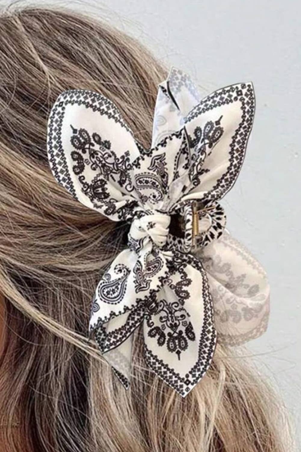 Hair Clip – Floral Bow Knot Black Finish – Faith-Based Accessory