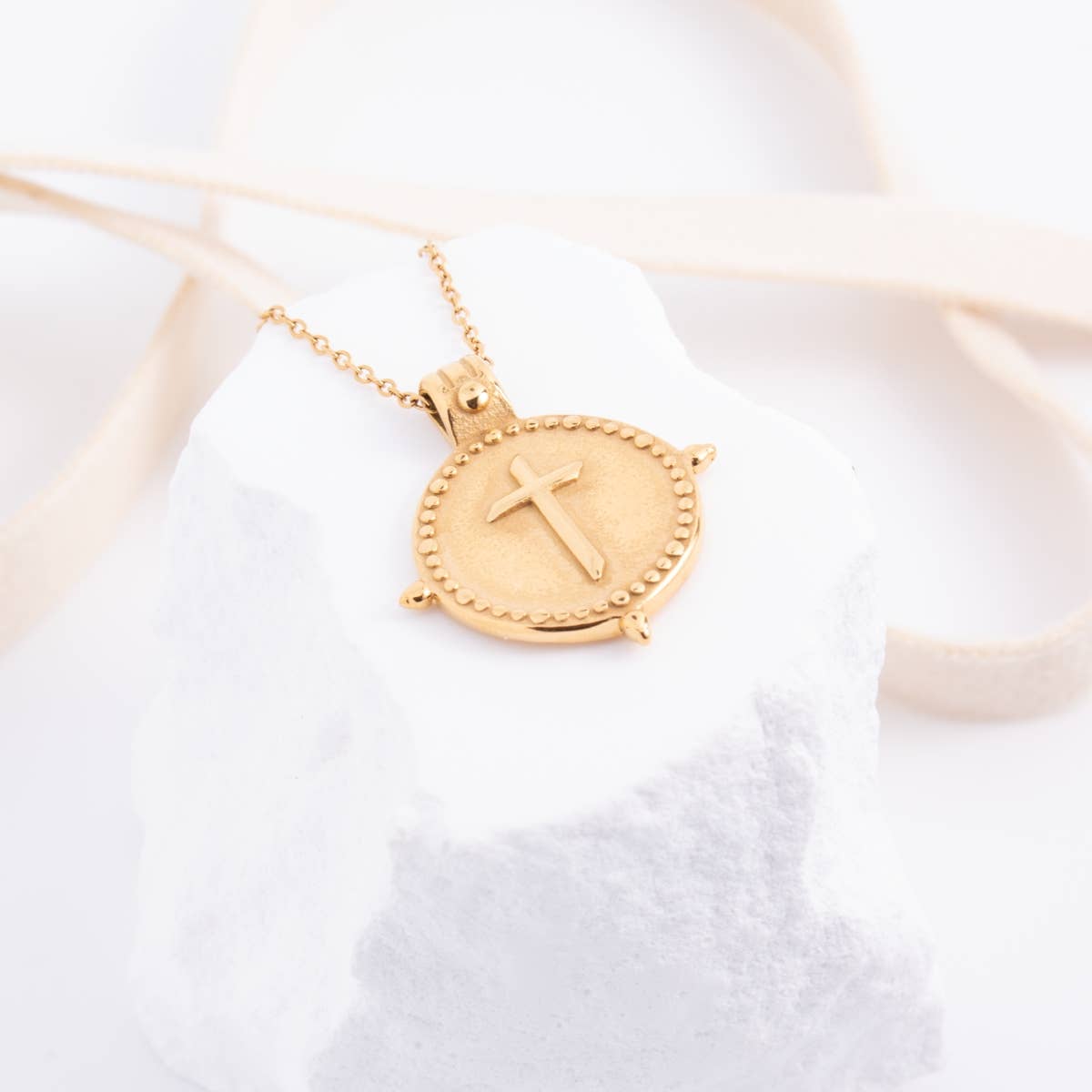 Cross Pendant Necklace - Vintage Vibe, Water-Resistant, Christian Jewelry