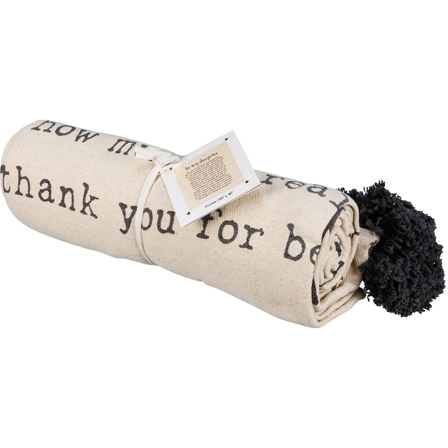 Throw Blanket To My Daughter Poetry Collection Neutral Colors Gifts For Her