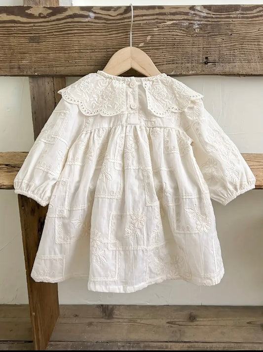 Baby Dress Heirloom Lace Collar Embroidery Timeless Modest Style
