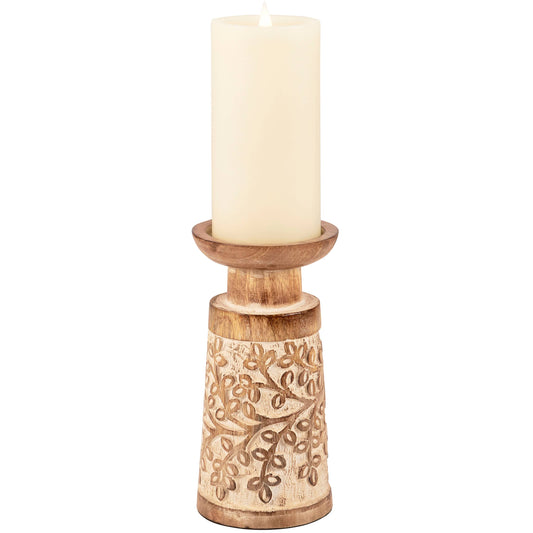 Tree Candle Holder Distressed Rustic Wooden Decor From Our Home Collection