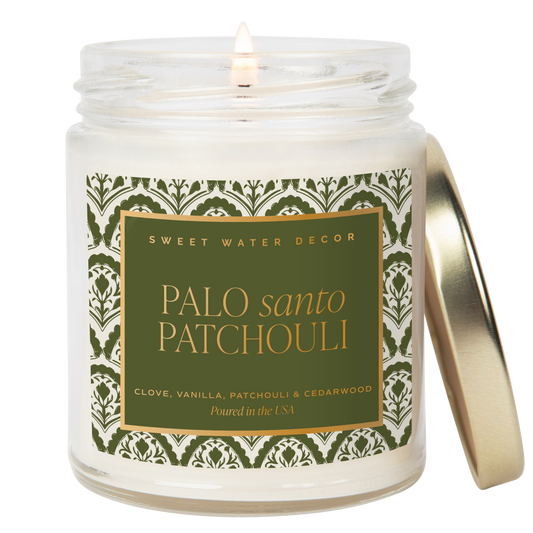 Soy Candle Palo Santo Patchouli Faith Inspired Home Decor
