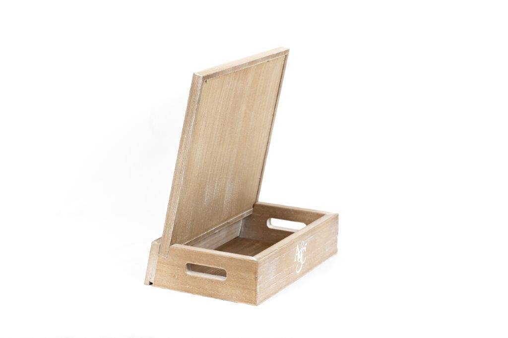Magnet Display Shelf With Storage 11x13x7 Black White Natural Wood Frame