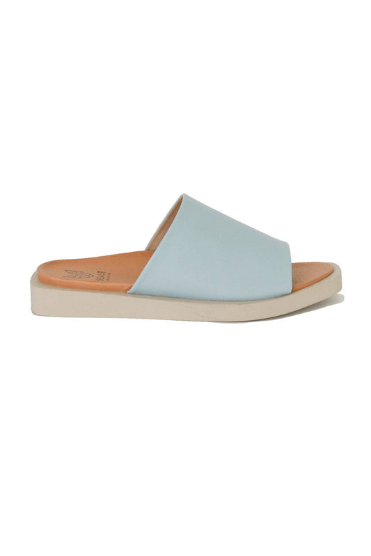Soft Leather Slide Sandals All Day Comfort- Blue or Nude