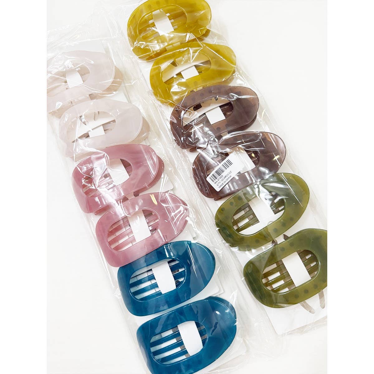 Hair Claw Clip Oval Flat Design With Jelly Colors For Thin Hair