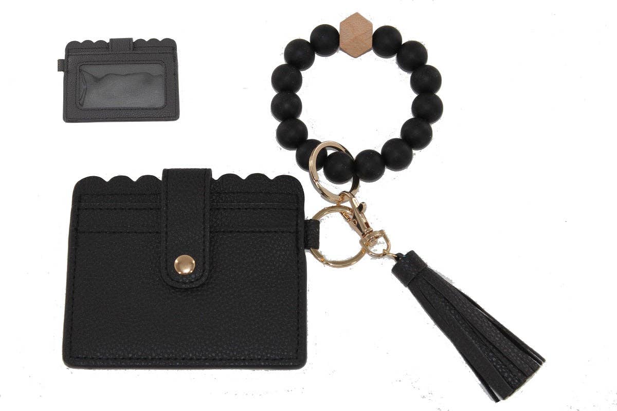 Wristlet ID Holder With Tassel | Beaded Wristlet
