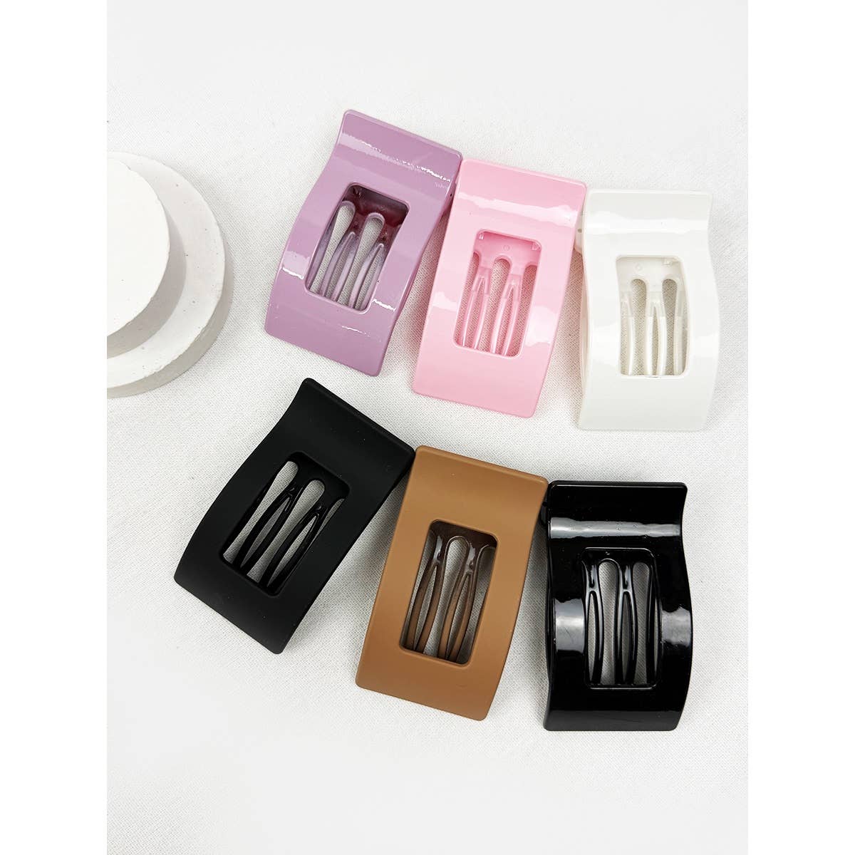 Hair Claw Clip Glossy Flat Large Size Assorted Neutral Colors Modest Fashion