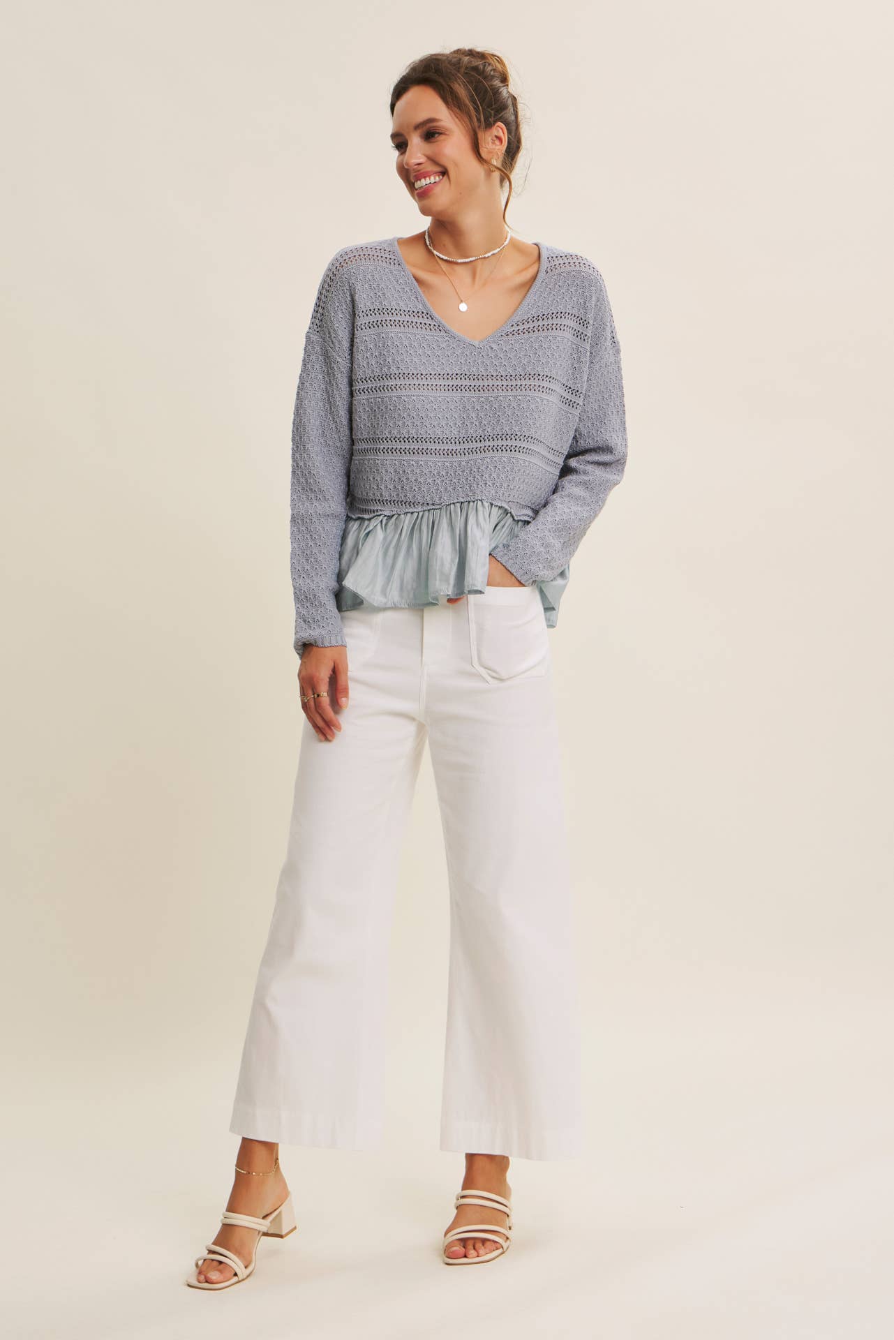 Ankle Pants Modest Seasonless Stretchy Cotton Linen With Pockets Women’s