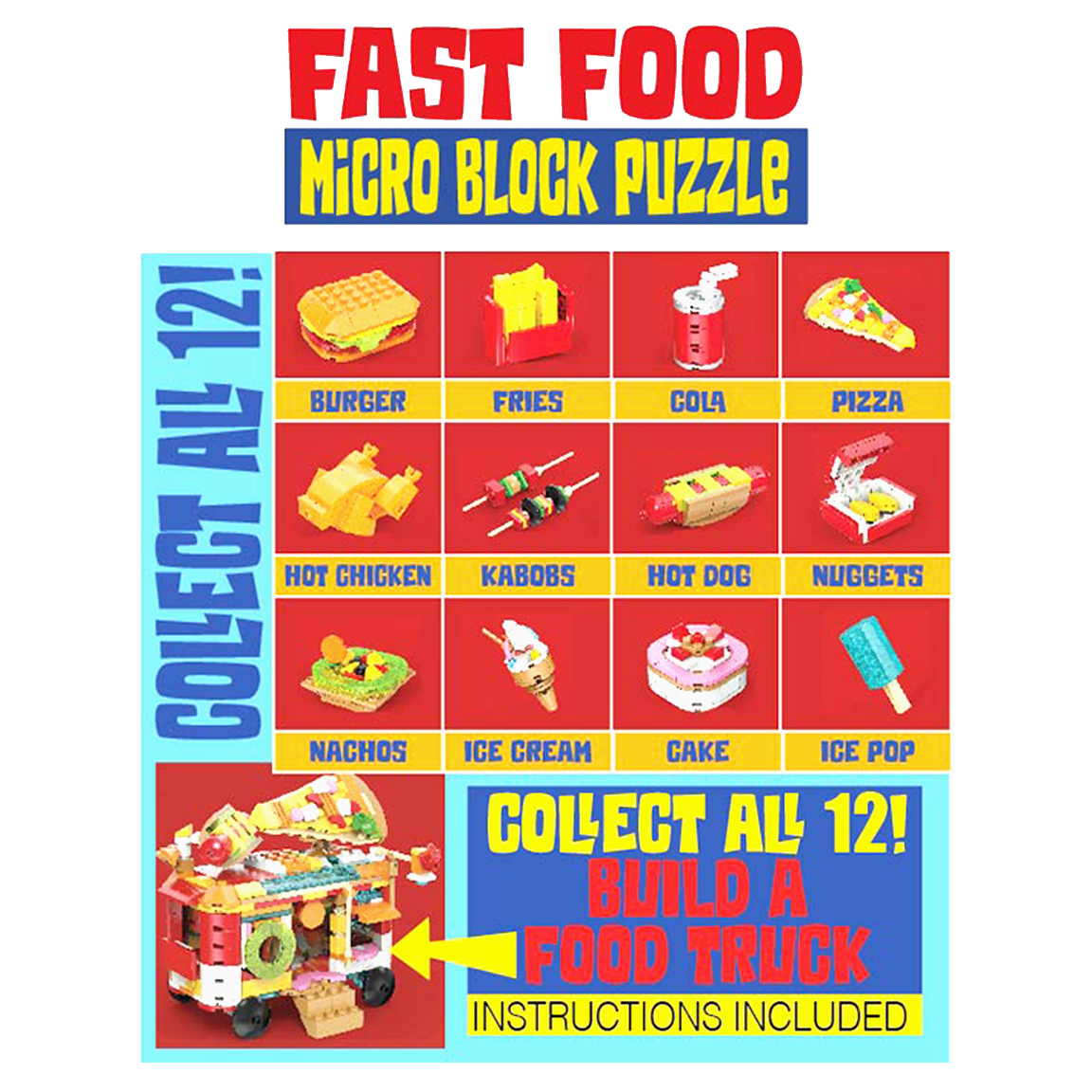 Micro Block Fast Food Set Rush Hour Burger Building For Tiny Chefs
