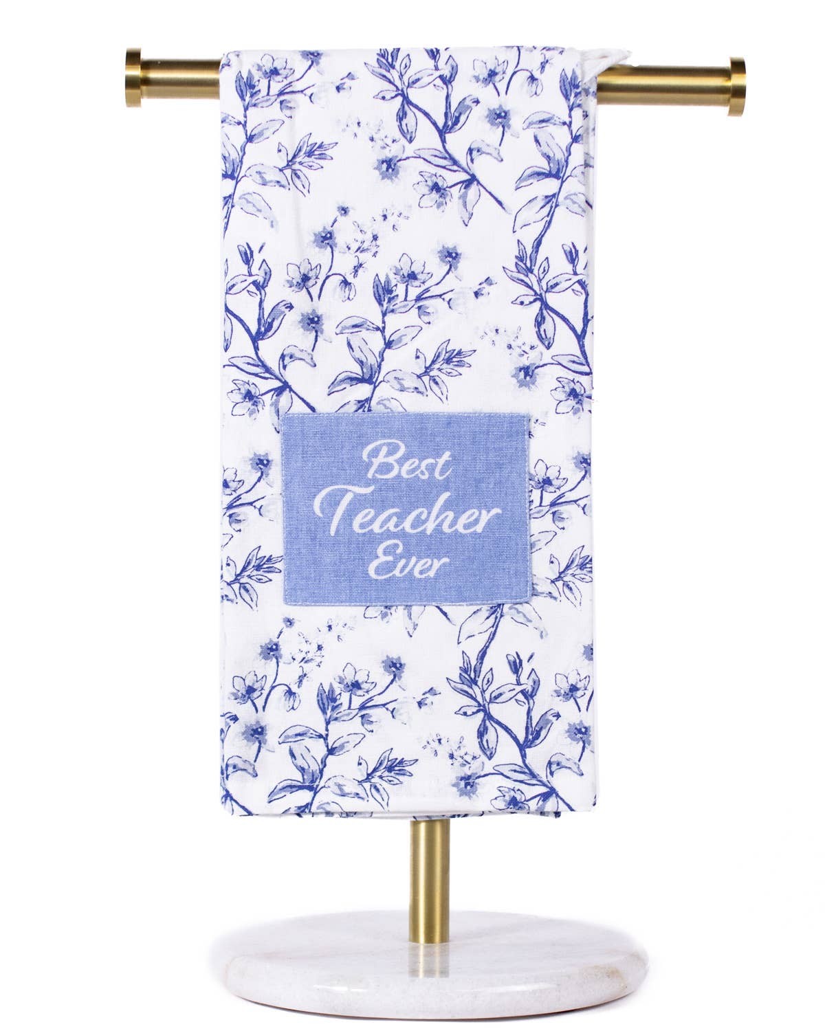 Hand Towel Best Teacher Ever White Blue Gift For Her Christian Gifts