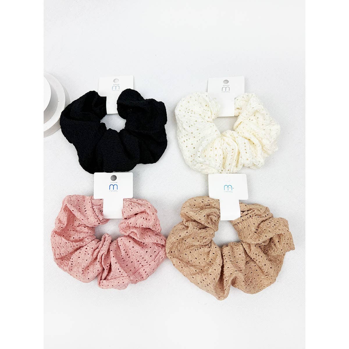 Scrunchies Eyelet Lace Assorted Colors