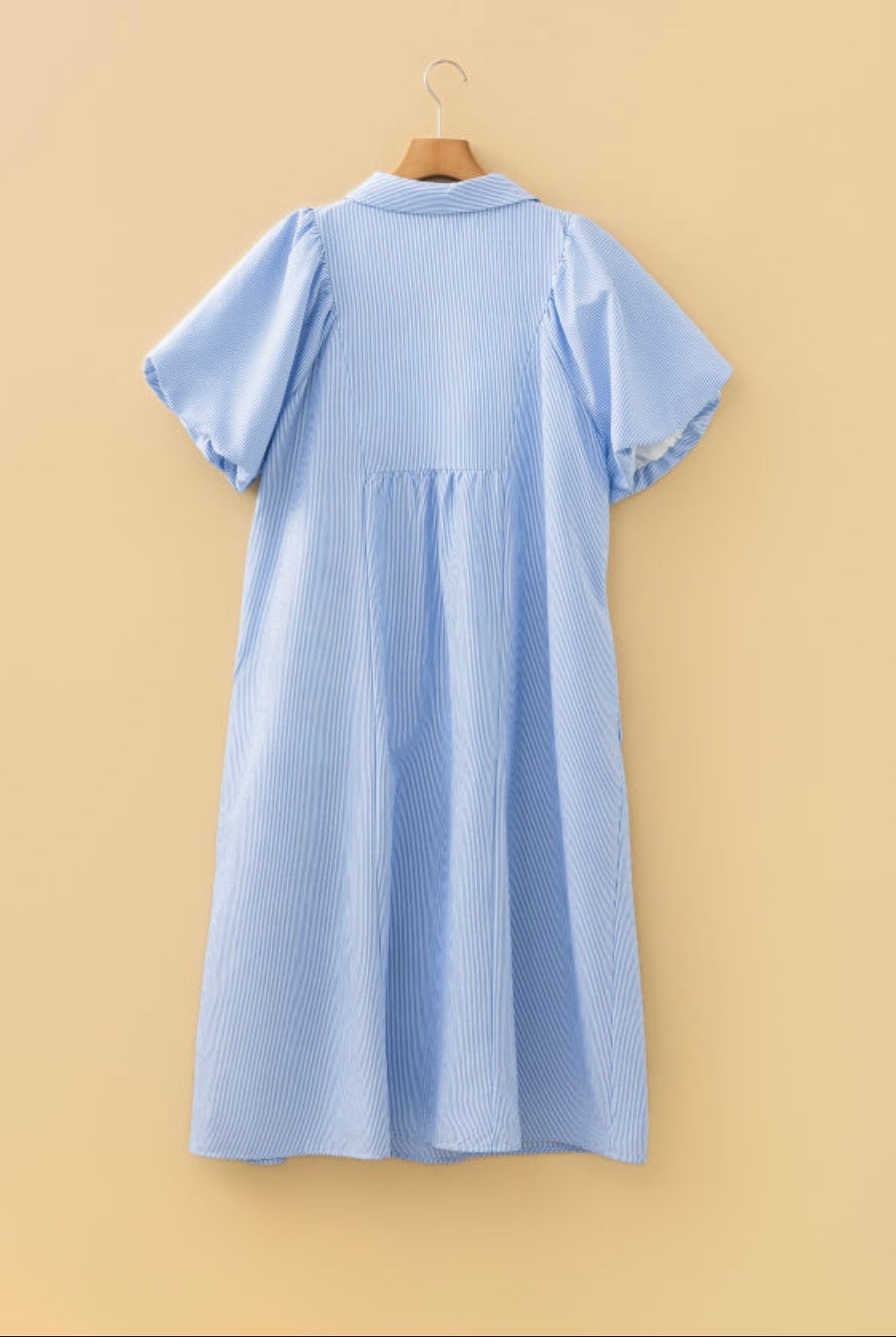 Midi Dress With Smocked Bodice - Sky Blue, Plus Size, Modest Women’s Boutique