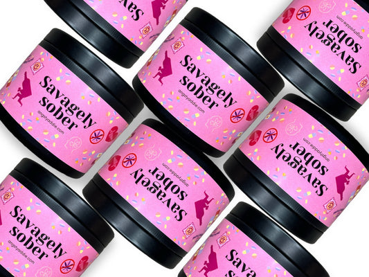 Candle Savagely Sober - Empowering Sobriety Gift- Eucalyptus/ Vanilla