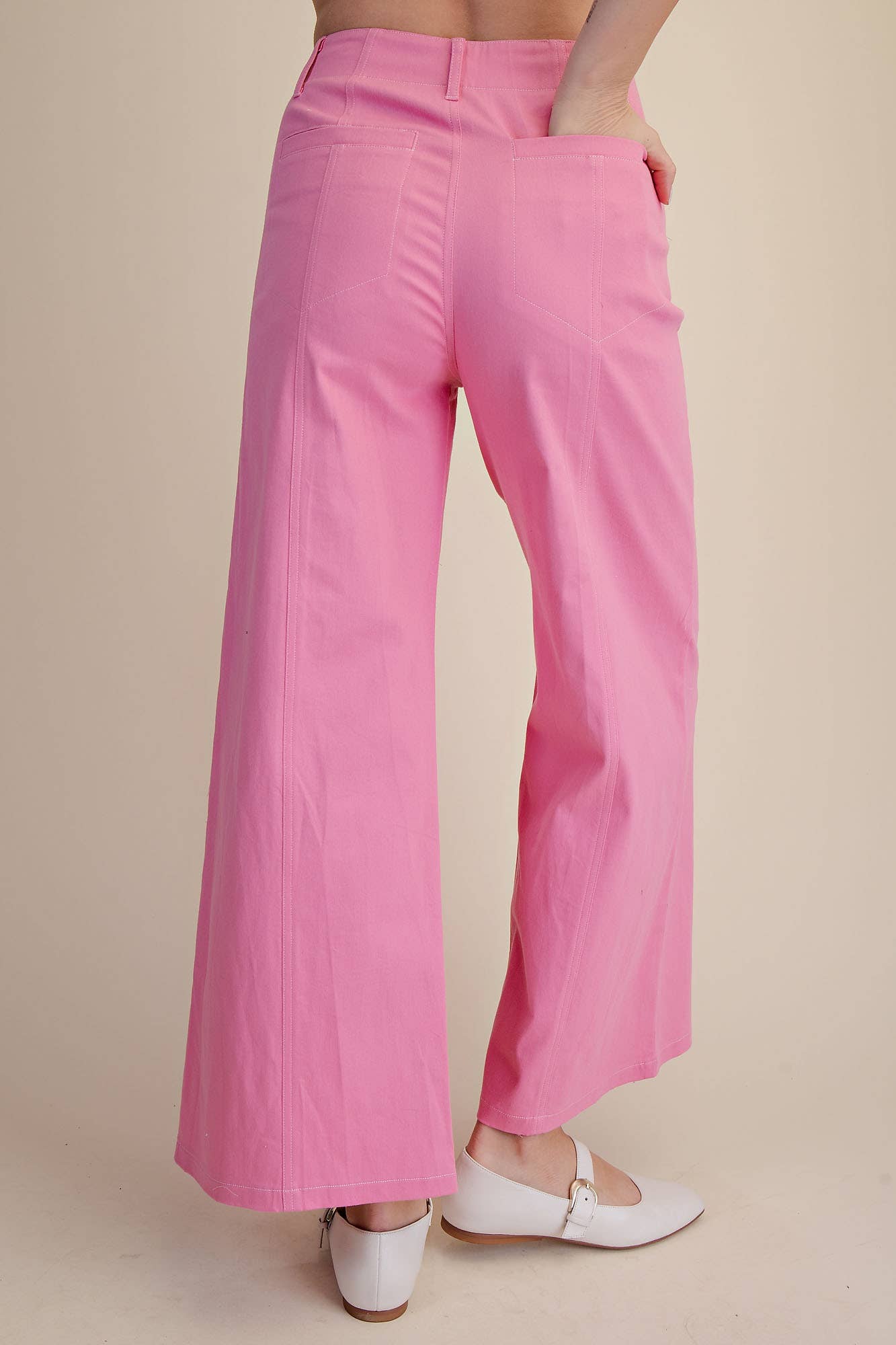 Pants High Rise Stitch Seamed Crop With Pockets Modest Fashion Faith Based