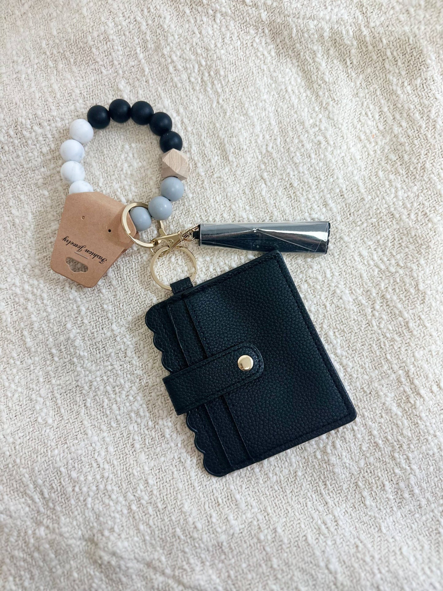 Wristlet ID Holder With Tassel | Beaded Wristlet