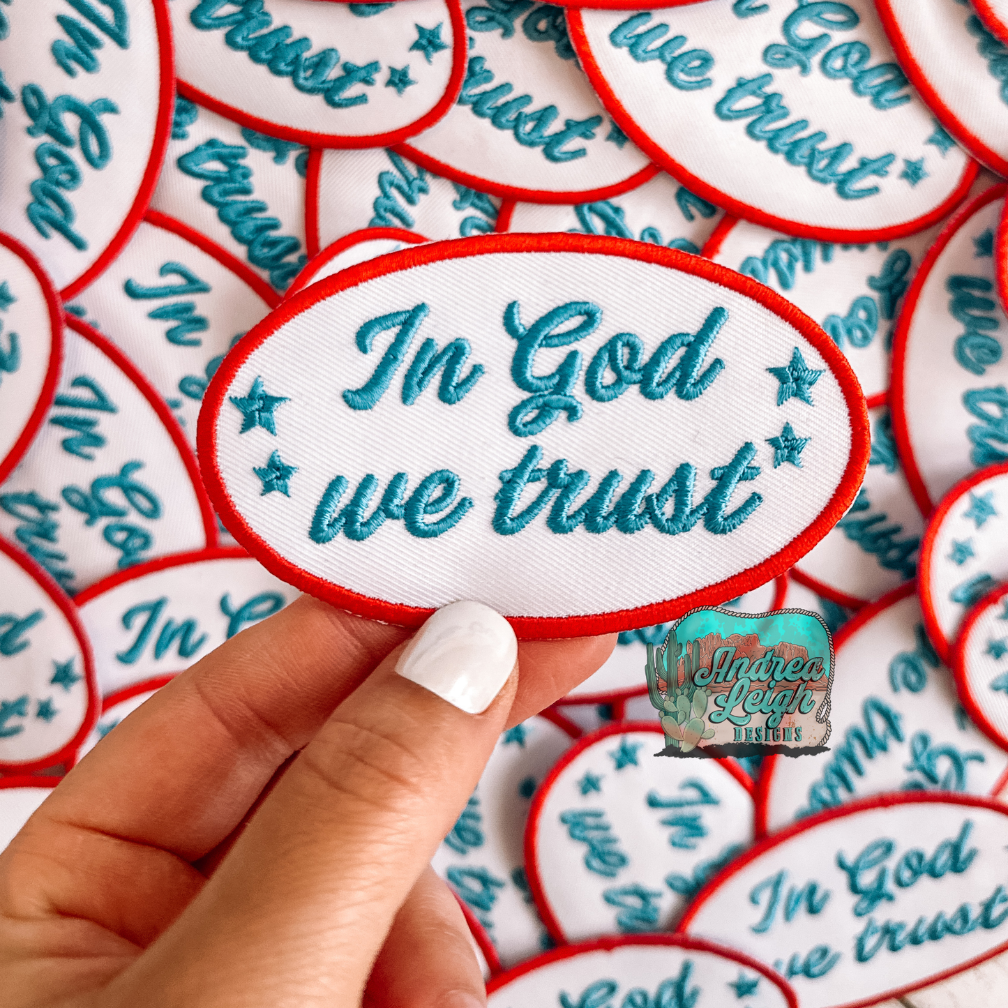 Embroidered Patch In God We Trust 2.5x3.5 Inches Christian Gift