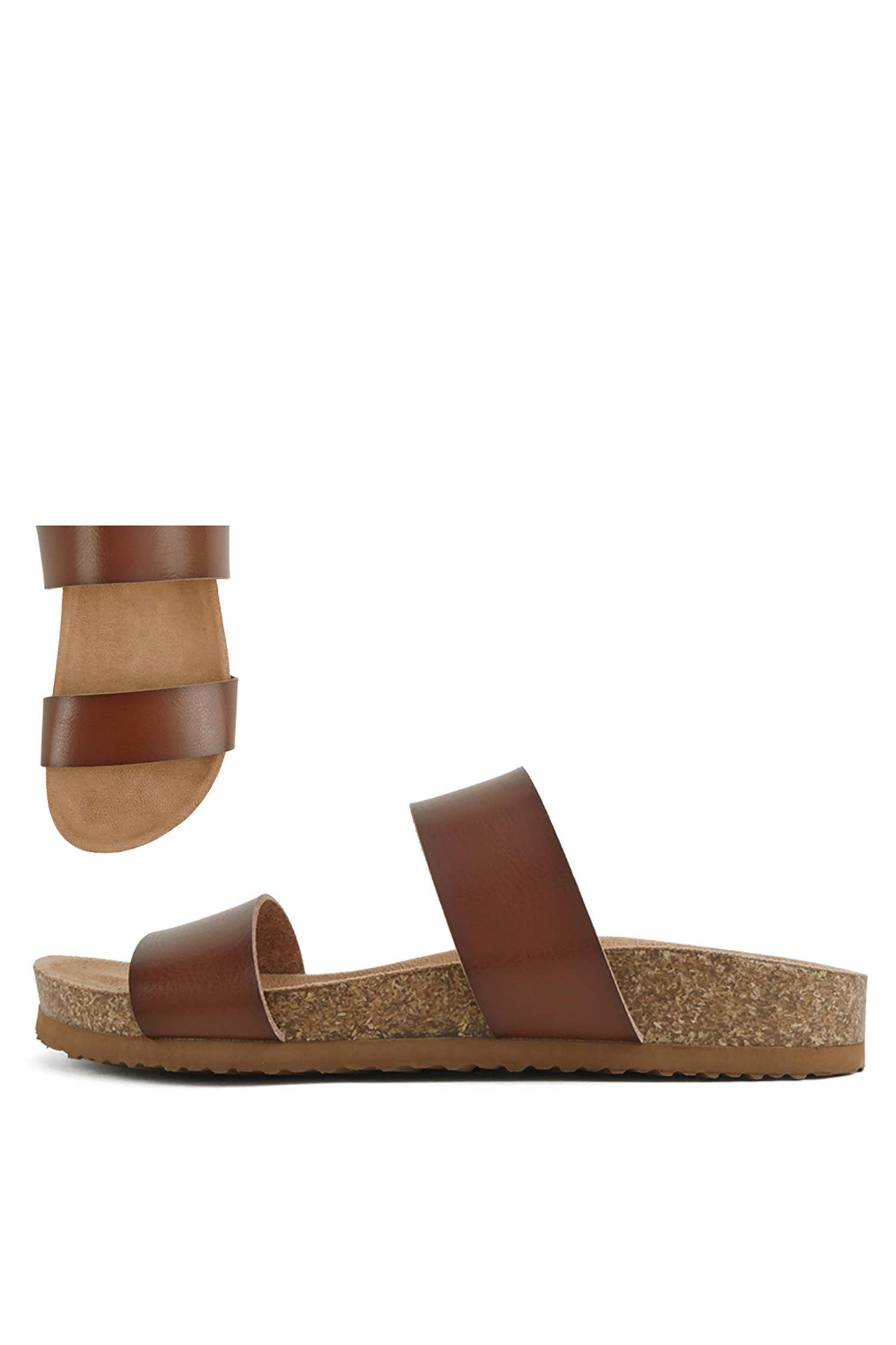 Sandals With Cork Footbed Double Strap For All Day Comfort And Modest Style