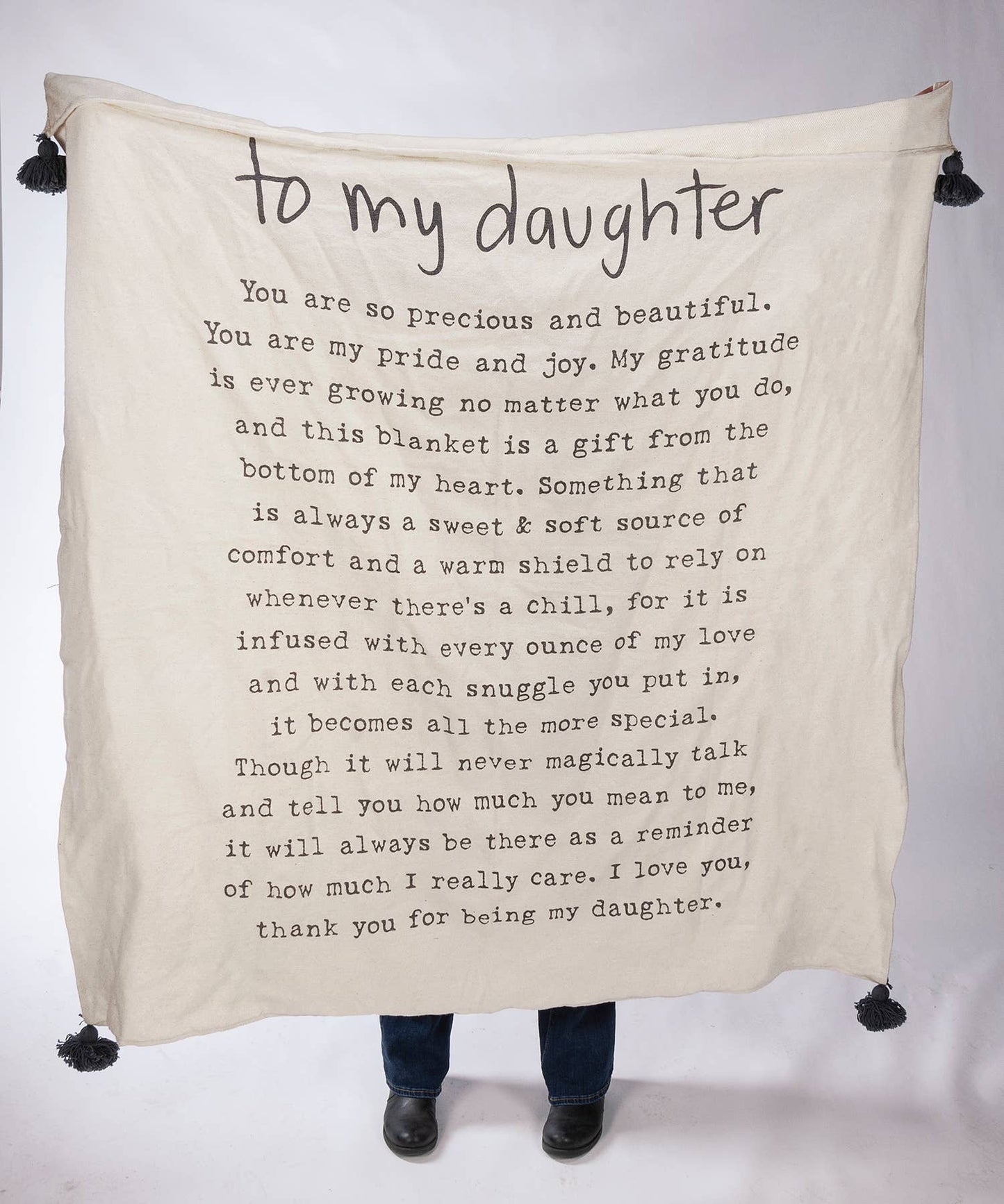 Throw Blanket To My Daughter Poetry Collection Neutral Colors Gifts For Her