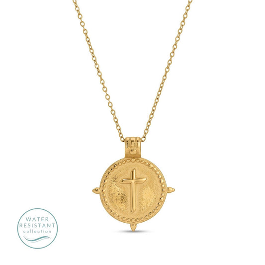 Cross Pendant Necklace - Vintage Vibe, Water-Resistant, Christian Jewelry