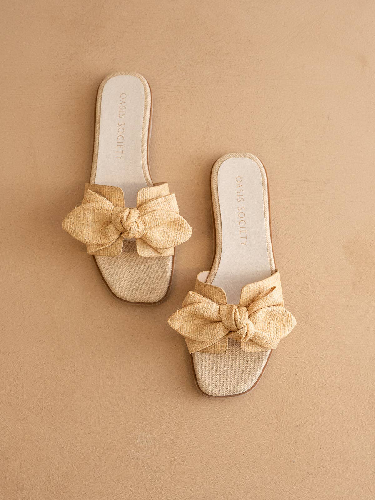 Slide Sandal Le Sage May Ginny Raffia Bow With DreamCloud Sole Natural