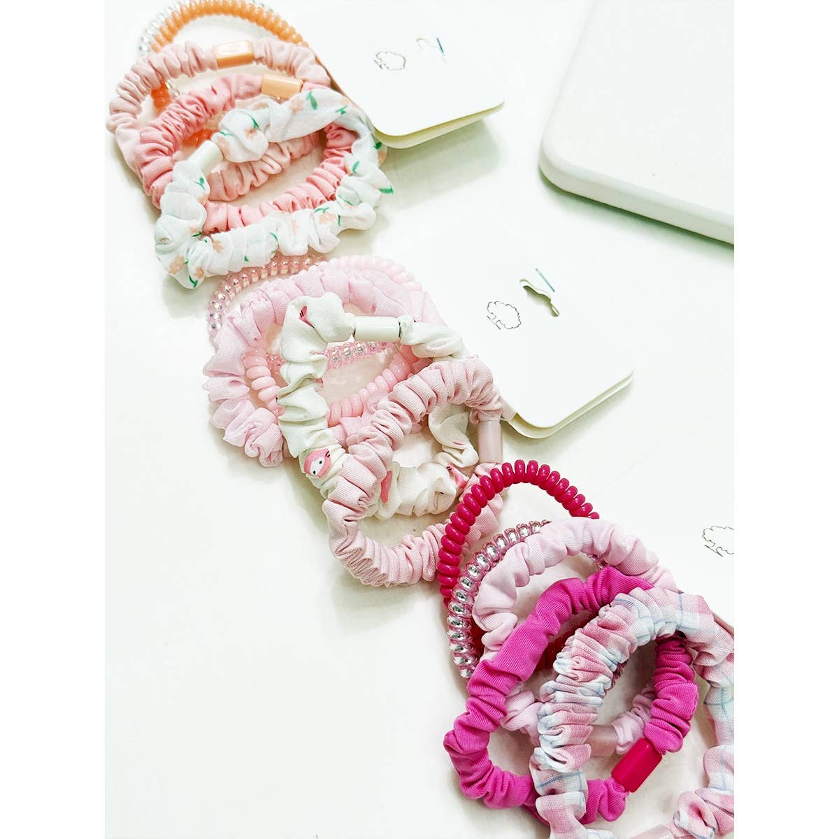 Hair Ties Pink Tone Multi Design Mixed Patterns