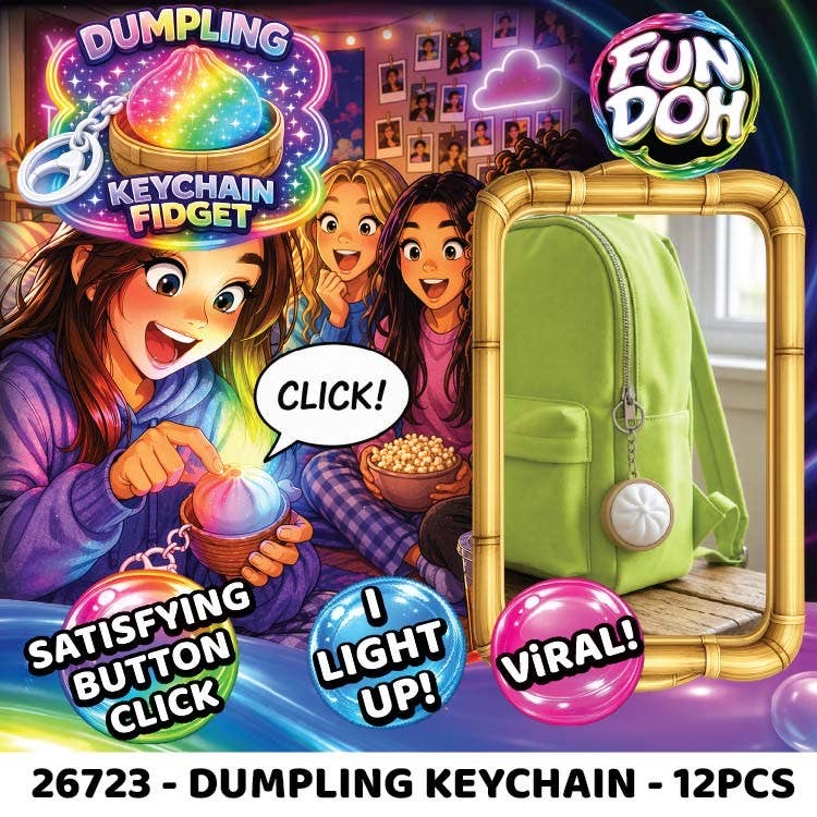 Dumpling Fidget Keychain Lights Up With Satisfying Clicks Daily