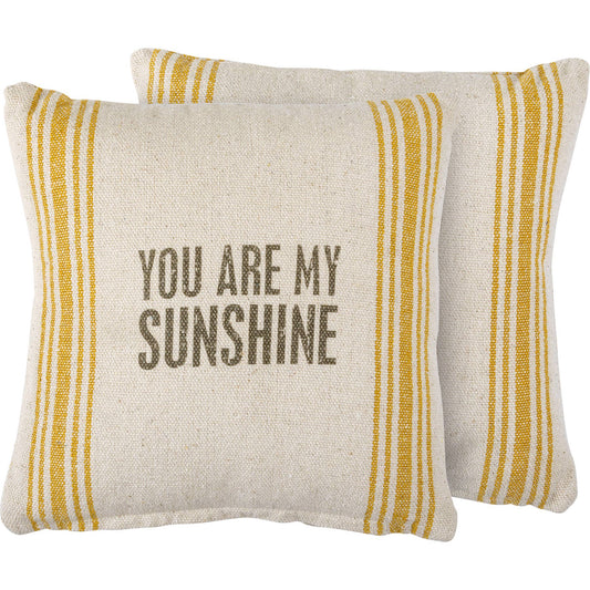 Pillow With Distressed You Are My Sunshine Gold Stripe Faith Based Gifts For Her