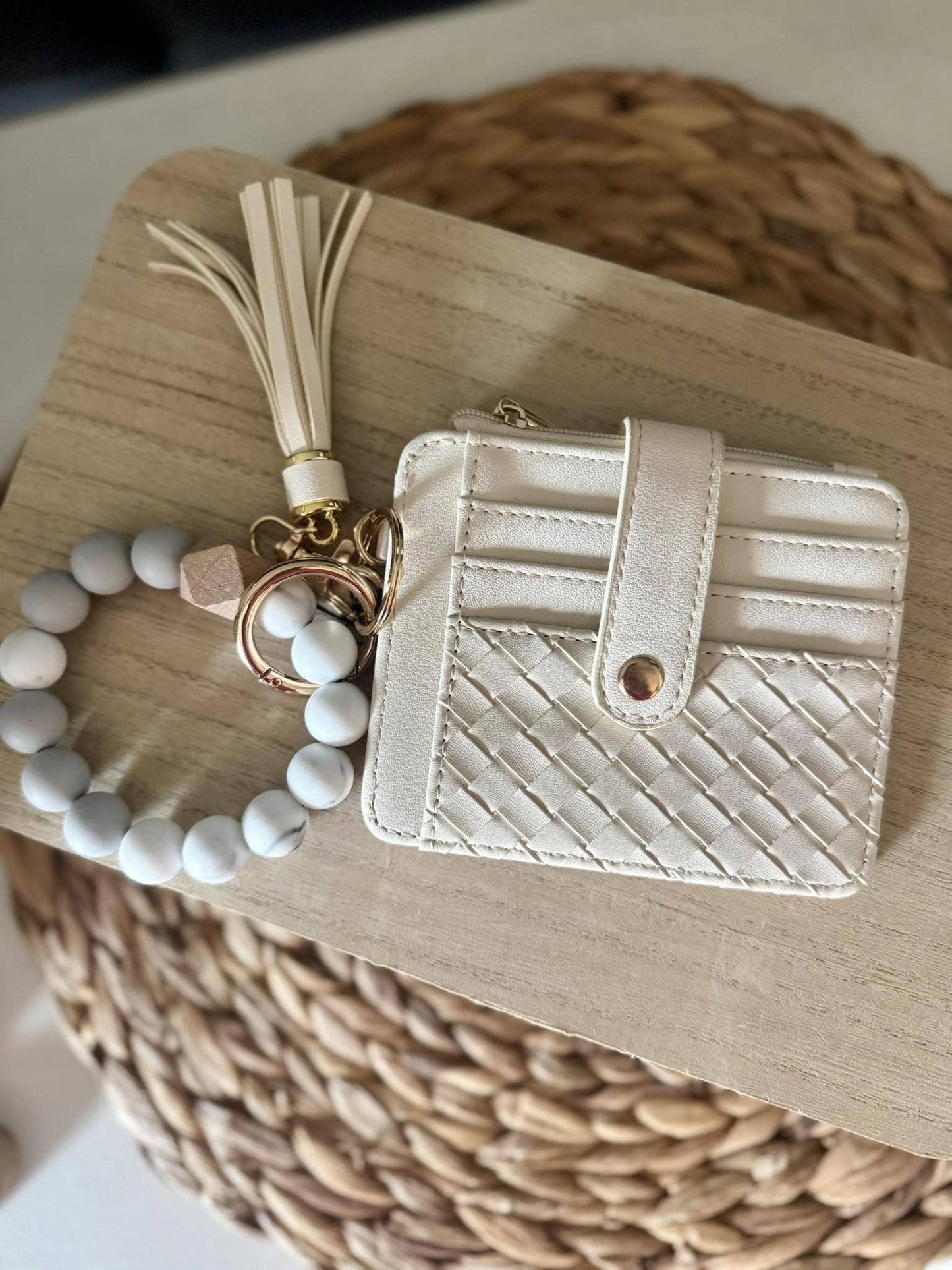 Keychain Wallet With Beaded Wrist