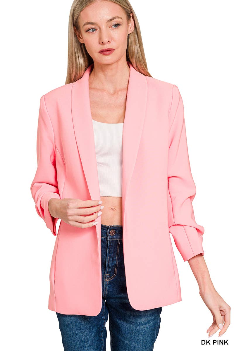 Boss Lady Blazer | Three Quarter Ruched Sleeves