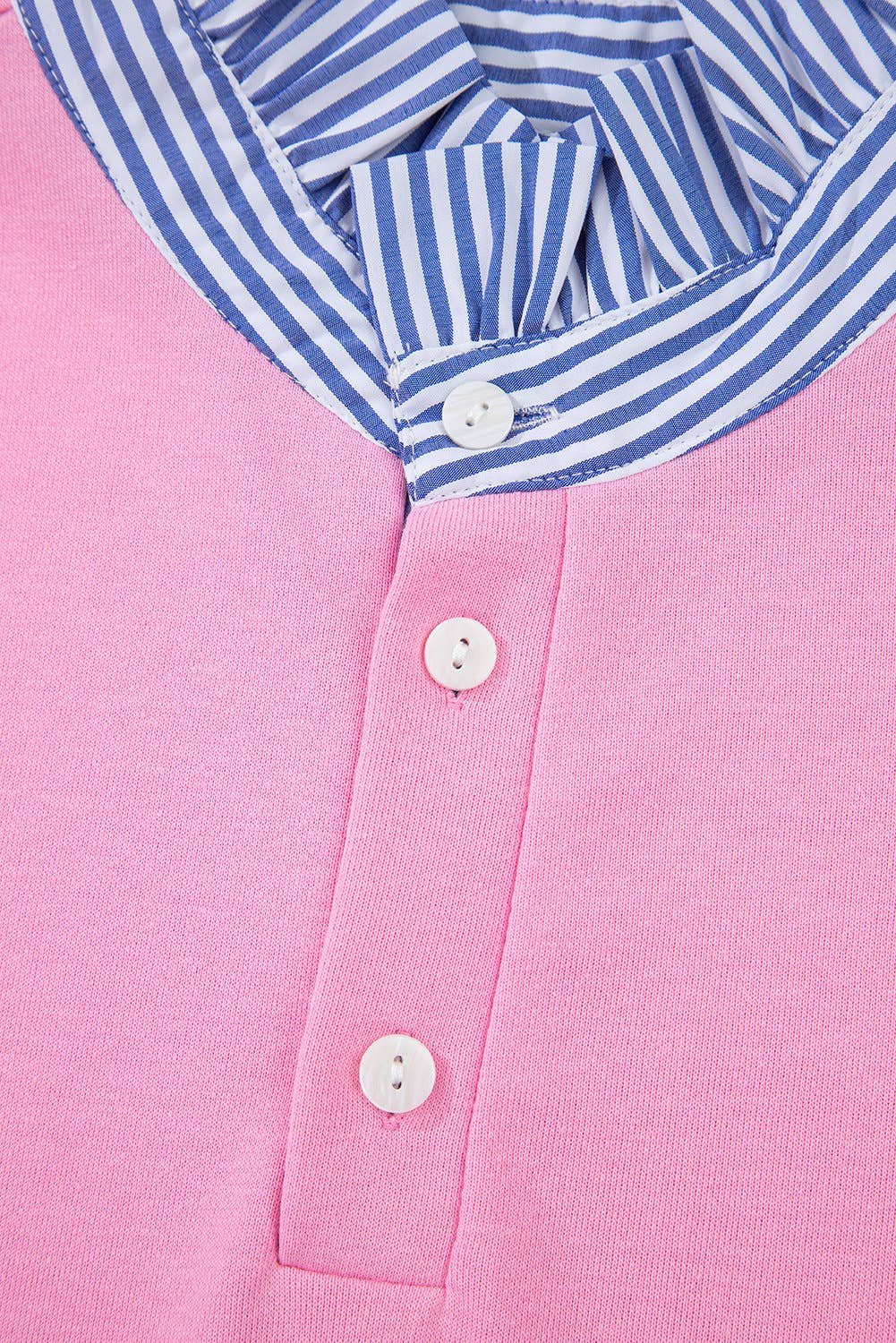 Preppy Buttoned Collar Puff Sleeve Blouse