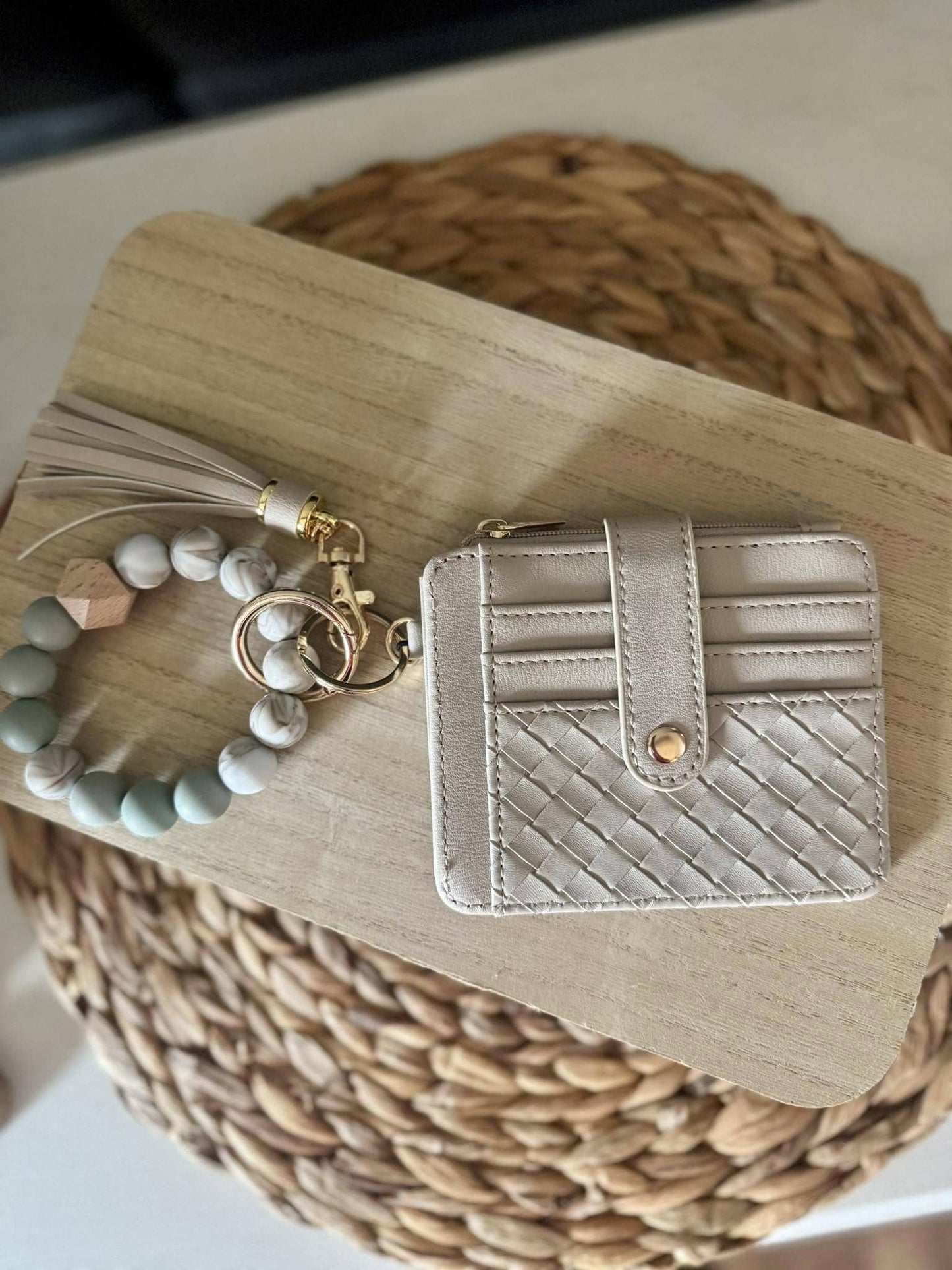 Keychain Wallet With Beaded Wrist