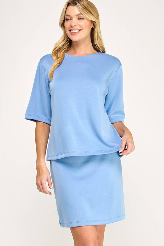 Skirt Set Soft Plush Fabric A Line Silhouette Graceful & Comfy