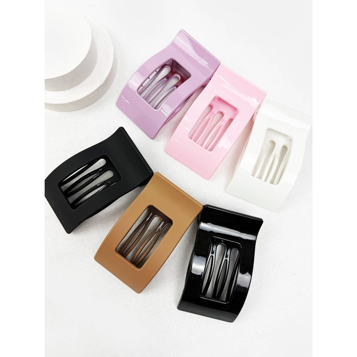 Hair Claw Clip Glossy Flat Large Size Assorted Neutral Colors Modest Fashion