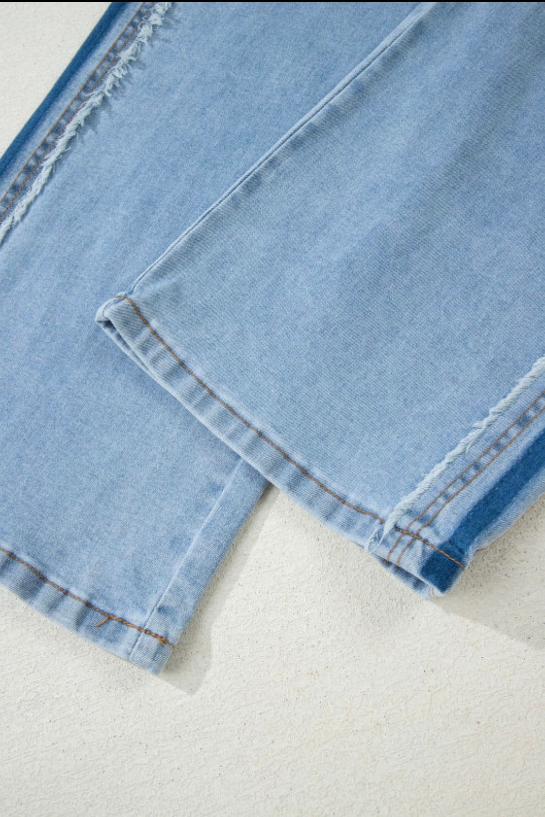 Jeans Le Sage May Beau Blue Contrast Stripe Frayed Panel – Modest Fashion