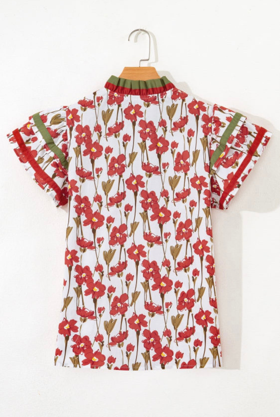 Blouse With Floral Ruffle Sleeves | Everyday Flair