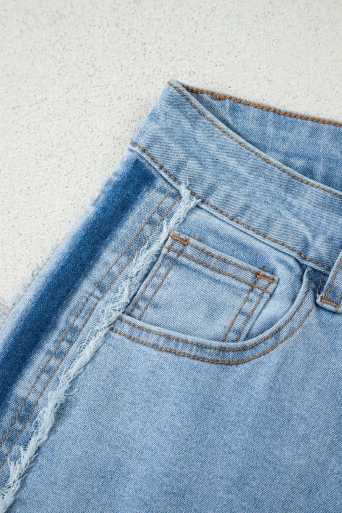 Jeans Le Sage May Beau Blue Contrast Stripe Frayed Panel – Modest Fashion